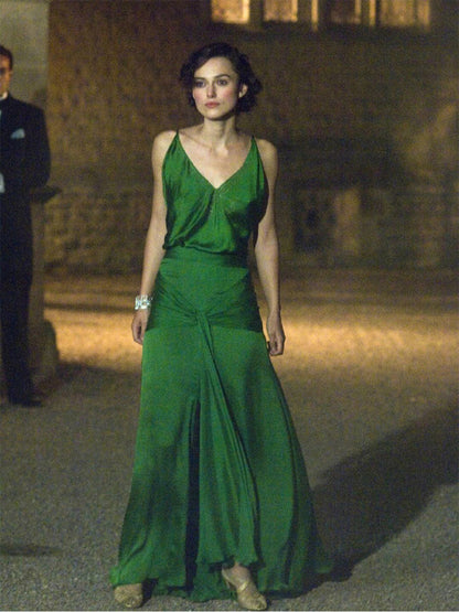 Keira Knightley Same Style Green Vintage Evening Dress in Movie Atonement