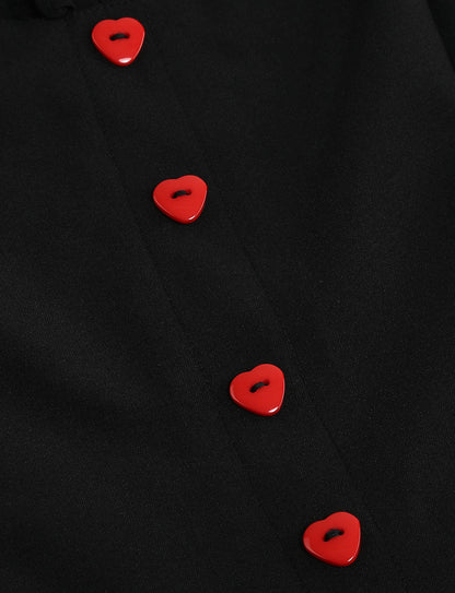 Black Peter Pan Semi Mesh Flower Short Sleeve 50S Swing Dress