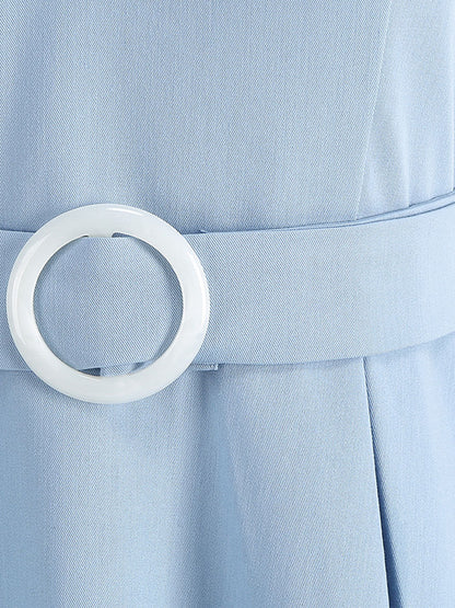 Yellow Sweet Heart 1950s Vintage Shirt Dress for Women Short Sleeve Audrey Hepburn Style Cocktail Swing Dress