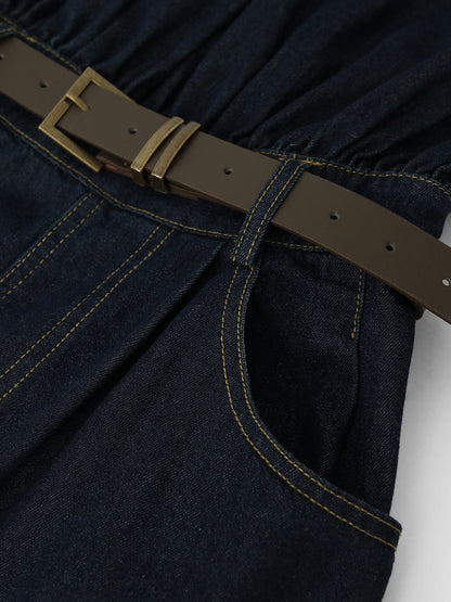 Denim Retro Sleeveless Vintage Jumpsuit