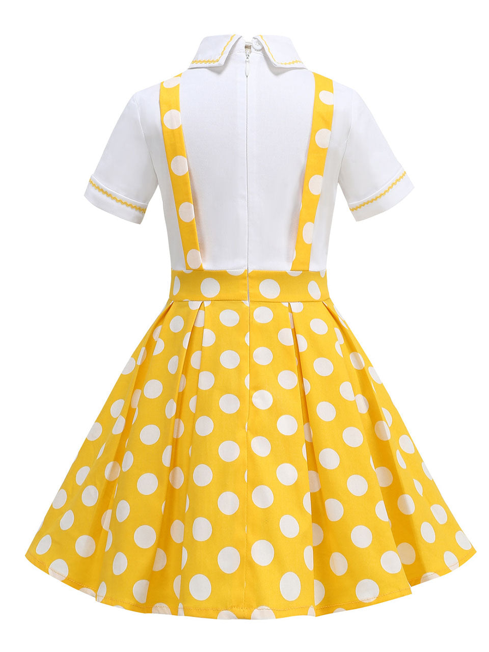 Kids Little Girls' Dress Polka Dots Peter Pan Collar 1950S Suspender Dress